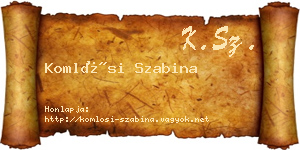 Komlósi Szabina névjegykártya